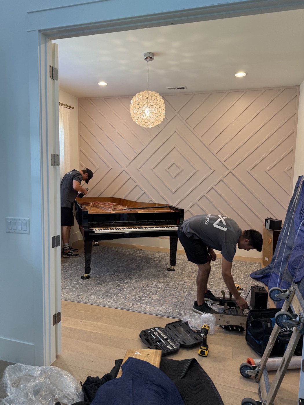 Taking a grand piano apart for the move